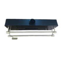 New design black double layer bathroom intelligent electric towel dryer rack uv with gold aluminum bar